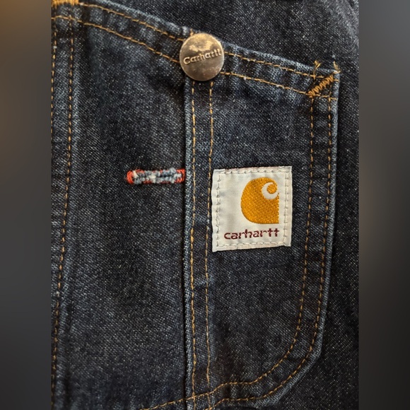 Carhartt Women's Dark Wash Overalls WR007 Size 12x30 - Picture 6 of 10